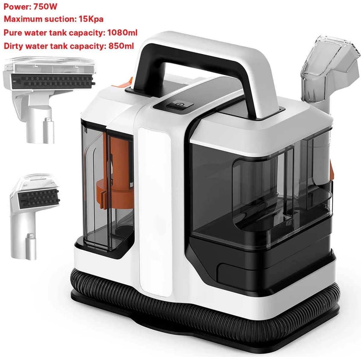 CYRO - Tapijtreiniger - Tapijtreiniger Machine - Bank Reiniger - Tapijt Reiniger 750W - Draagbaar - voor Auto, Dierenhaar, Bekleding - Wit — afbeelding 1