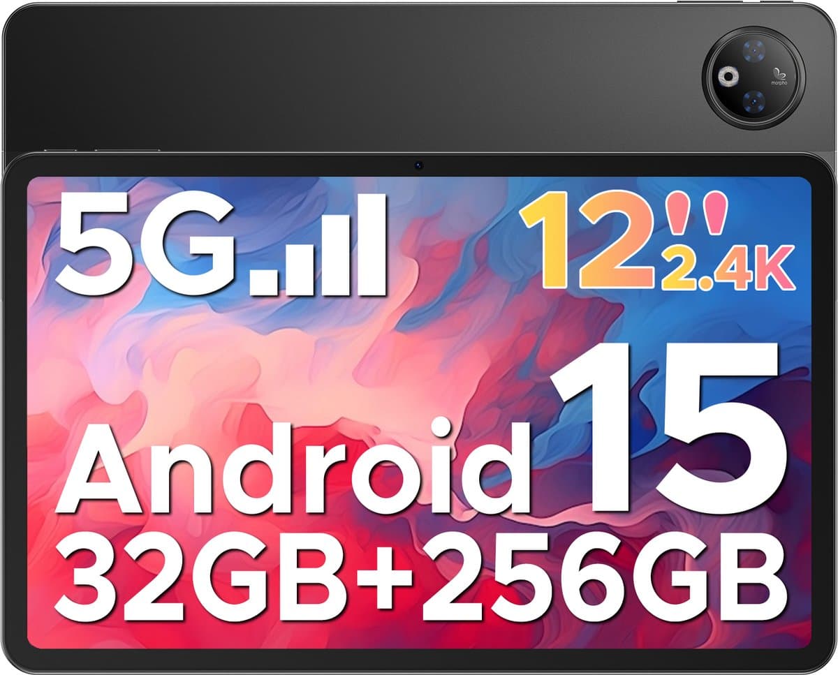 DOOGEE V Pad 5G tablet - 12 inch 2,4K + 90Hzscherm - Android 15 -MediaTek Dimensity 7050 processor - Ondersteuning voor 5G simkaart - 32 GB RAM + 256 GB (2TB TF) - 8800mAh/18W- gaming tablet - vier luidsprekers - WiFi 6 - Face ID- OTG - GPS — afbeelding 1