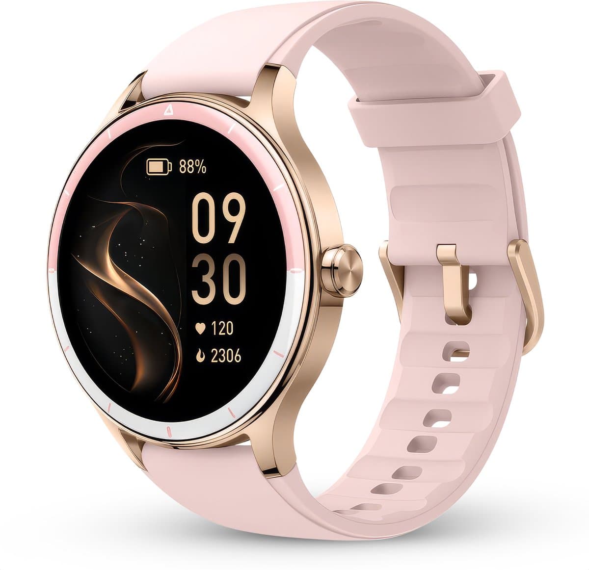 Norva Smartwatch Dames - Sport Horloge met Bellen en Hartslagmeter - AMOLED Scherm - 100+ Sportmodi - Roze Dames — afbeelding 1