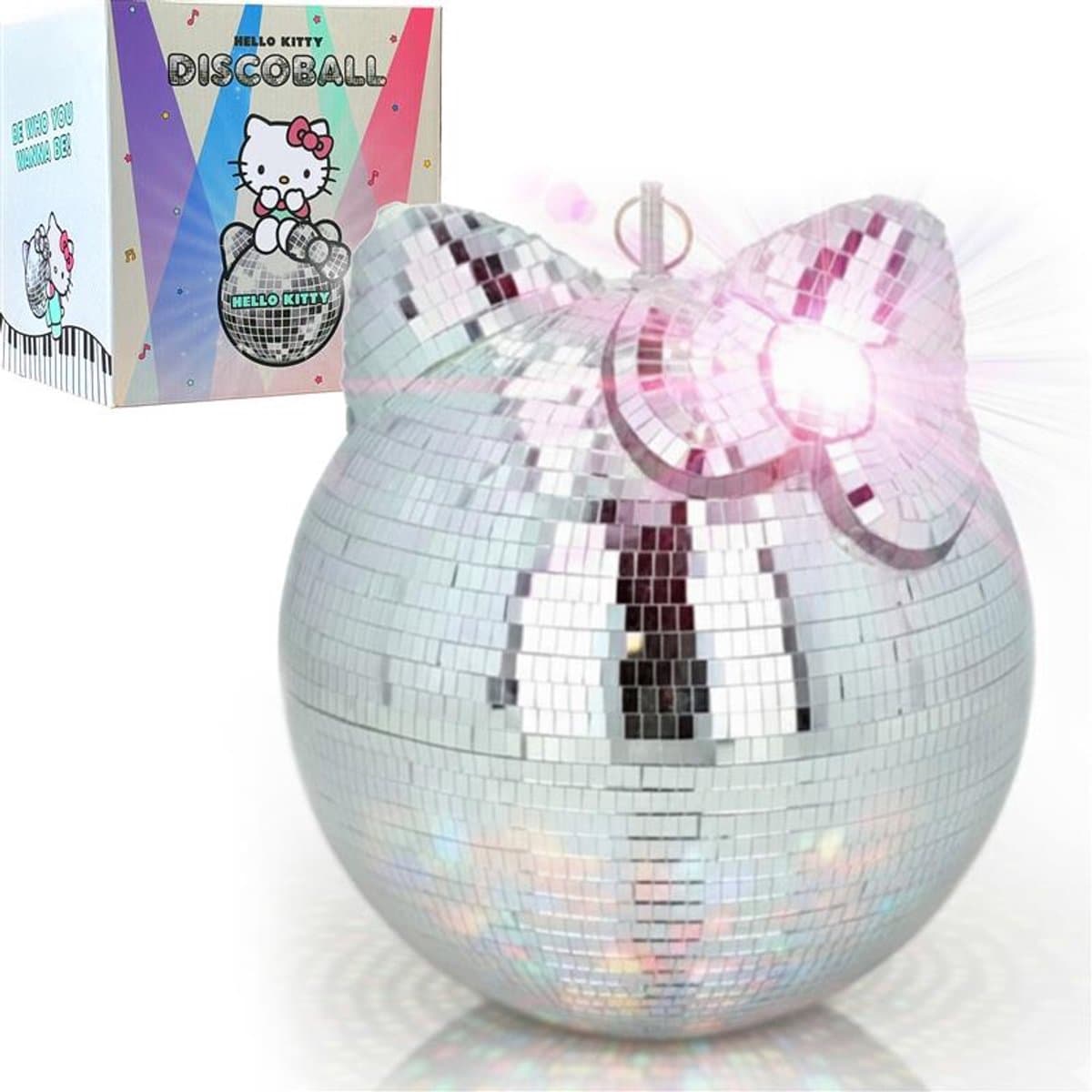 Hello Kitty Discobal XL - Spiegelbol met Ophanghaak 27 x 25 x 25 cm - Disco Speelgoed voor Kinderen - Discobol - Hello Kitty Producten - Cadeau voor Meisjes - Spiegelbal - 6, 7, 8, 9, 10, 11, 12, 13, 14, 15, 16+ Jaar - Zilver — afbeelding 1