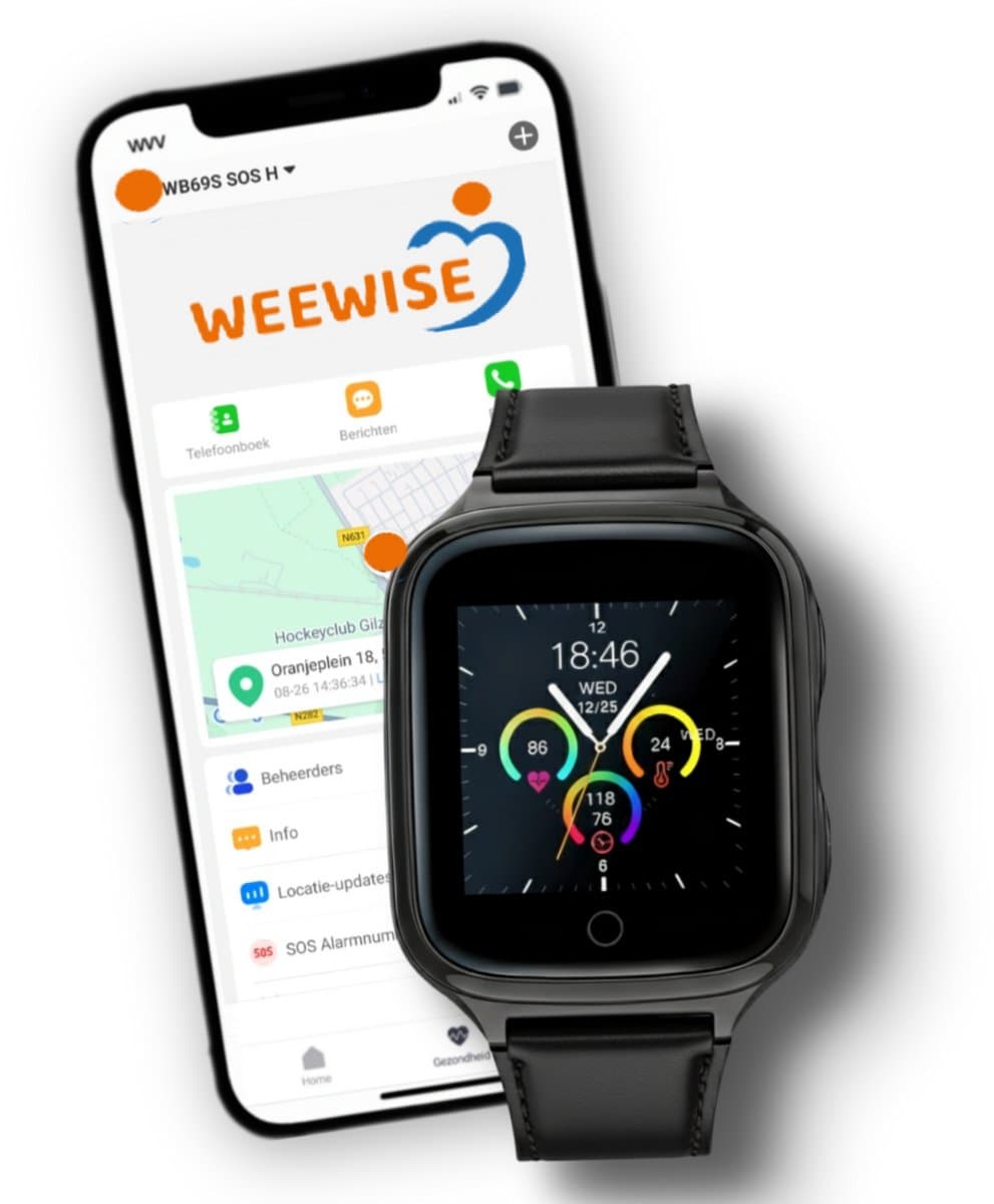Weewise WS9 - GPS Horloge Senior - Smartwatch voor Ouderen - Persoonlijke alarmen - alarm horloge ouderen - GPS Horloge Alzheimer - Valdetectie — afbeelding 1