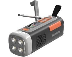 Marmitek RESQ 200 Noodradio – opwindbare en solar radio met DAB+, kleurenscherm en 360° LED-licht – Powerbank 4500 mAh (laden met 10W) – Waterbestendig en robuust – SOS-alarm – Ideaal voor camping, outdoor en noodpakket/noodsituaties