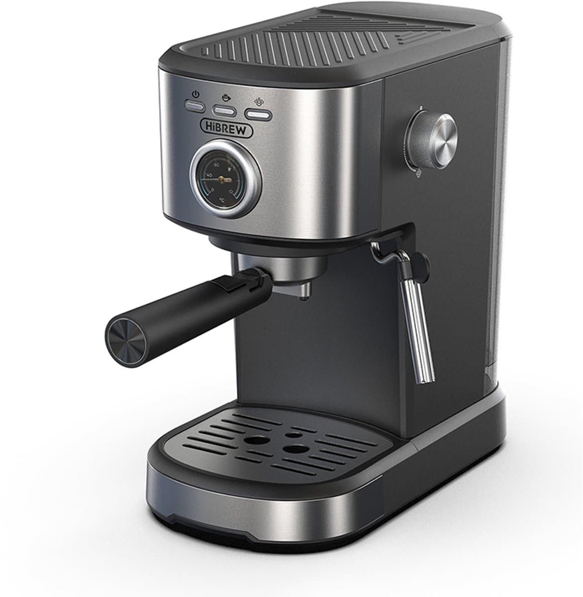 HiBREW H5A Espresso Machine – koffiezetapparaat – 15 Bar – Nauwkeurige Temperatuurmeter – Sterke Stoomfunctie – 1.2L – Melkopschuimer – One-Touch Koffiezetapparaat — afbeelding 1