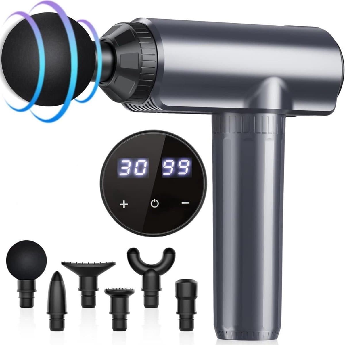 White-Label® Massage Gun Professioneel - Massage Apparaat - Theragun - Grijs — afbeelding 1