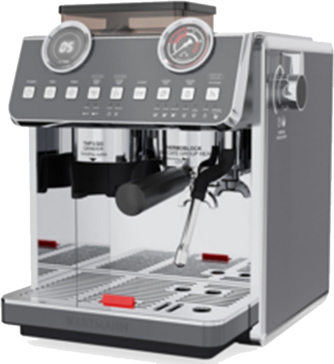 Wartmann WM-2502 EM Professionele Espressomachine (270279) met ingebouwde koffiemolen en draaibare stoompijp — afbeelding 1
