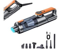 Snoerloze Handheld Autostofzuiger - 17000PA 2 In 1 Vacuum-Luchtpomp - USB Type-C Oplaadbaar - Autodecoratie En Huisdier Haar Reinigingsgereedschap - Krachtige En Compacte Auto Reiniging(oranje)