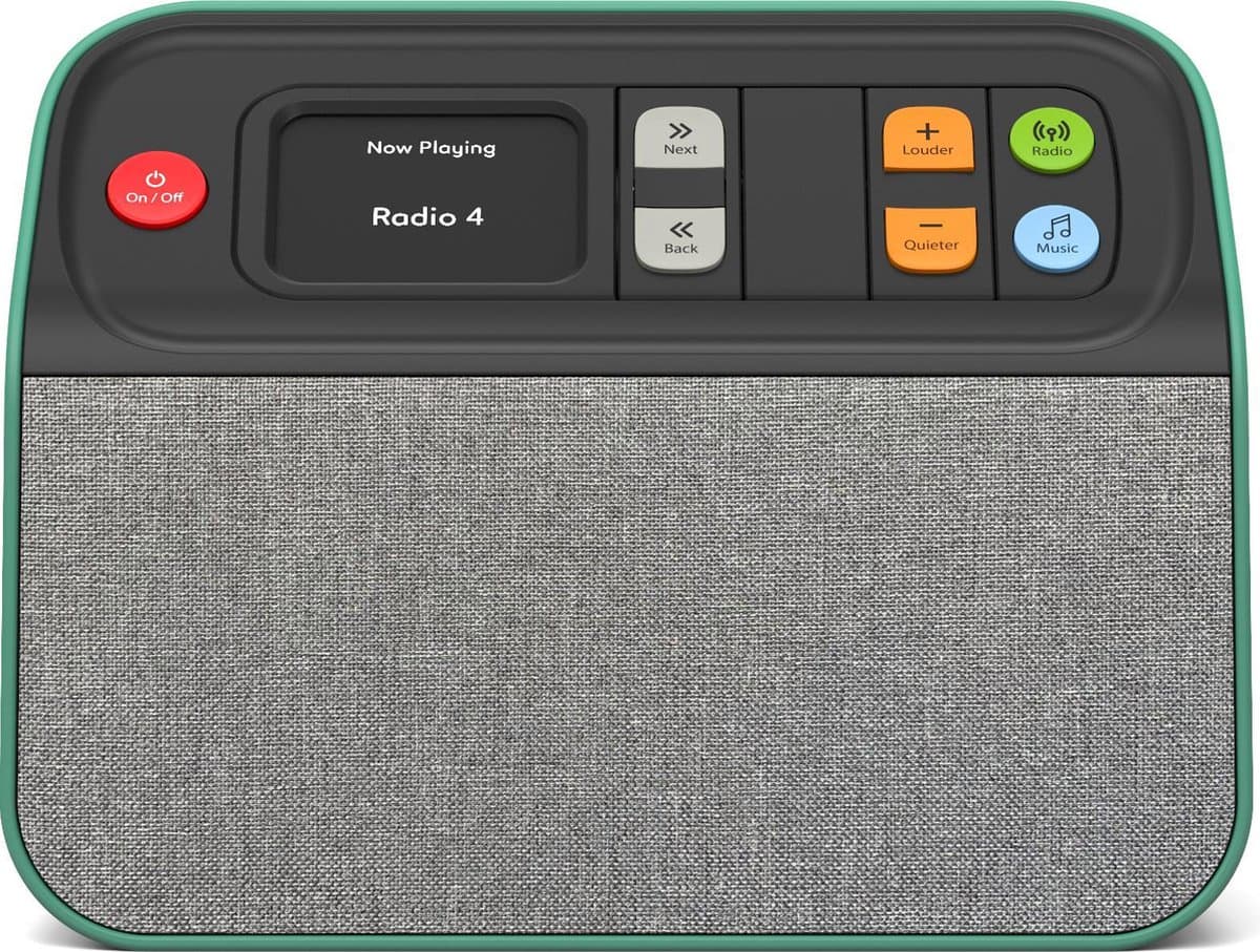 BBrain Dementievriendelijke DAB+ Radio - Ook geschikt als Ouderen/Senioren Radio - Makkelijke Bediening - Geen verwarrende Technologie - Pas Gebruikerspaneel aan tot Bediening met slechts één Knop - Zelfstandig Muziek luisteren - DAB/FM/USB - Groen — afbeelding 1
