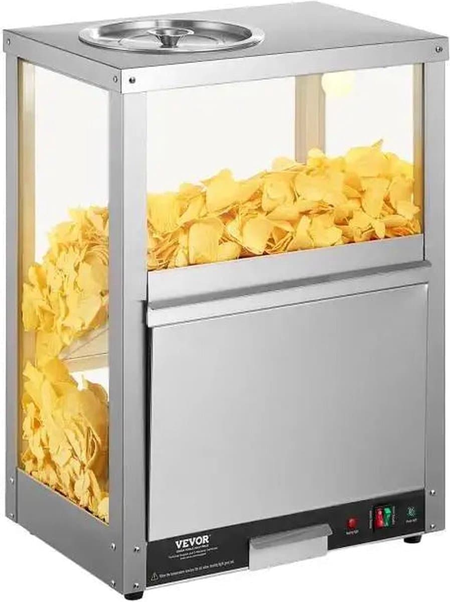 Nacho Warmer - Professionele Chipswarmer - 230V - 200W - 84.5QT - Nacho Machine Deflection Board - Roestvrij staal - Zilver — afbeelding 1