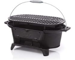 Mobiele Houtskoolgrill voor Tafel en Camping - Gietijzeren BBQ Grill voor 2-4 Personen