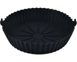 New Age Devi - Luxe Airfryer Siliconen Bakje - Heteluchtfriteuse Accessoires - Airfryer Accessoires - 20CM - Zwart