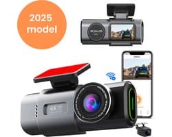 Avalect RoadSmart Dashcam voor Auto - 2025 - Met GPS & APP - Auto Camera Voor en Achter - 4k Camera - Nachtvisie - ingebouwde G-sensor - Inclusief batterij - Incl 32GB SD-kaart