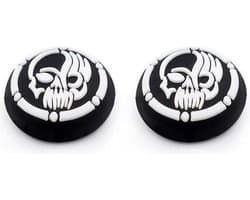 PS5 Thump grips| Thumb Sticks | Controller Caps - set 2 x zwart wit SKULL