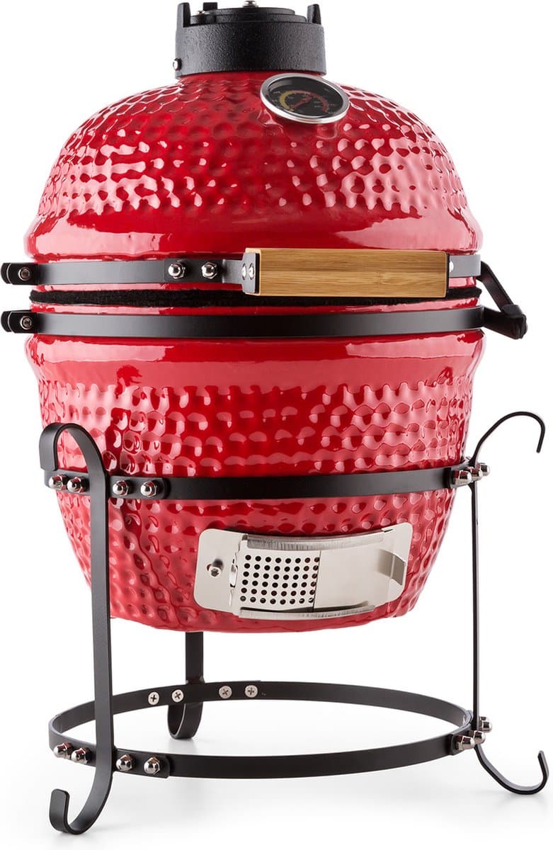 Princesize Kamado BBQ keramische barbecue roestvrij staal grillrooster smoker BBQ rood — afbeelding 1