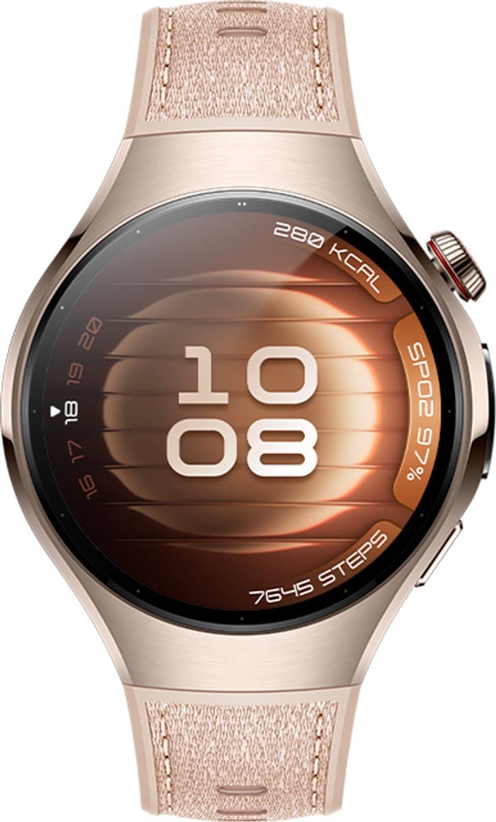 HUAWEI Watch 5 42mm Beige | Multi-sensing X-tap technologie | Gezondheidsoverzicht in 1 tik | Roestvrijstaal | Ultra lange batterij modus | Compatibel met iOS & Android — afbeelding 1