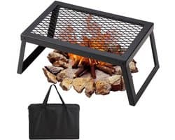 Opvouwbare Kampvuurbarbecue, 45.8 x 30.5 x 20.5 cm, Hoogwaardig Staal, Met Opbergtas, Max. 300°C Bestand, 6 kg Draagvermogen