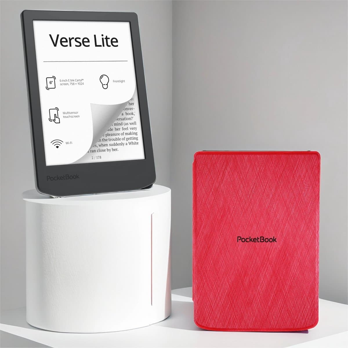 PocketBook Verse Lite e-reader – 6 inch – 8 GB + Rood hoesje – voordeelbundel — afbeelding 1