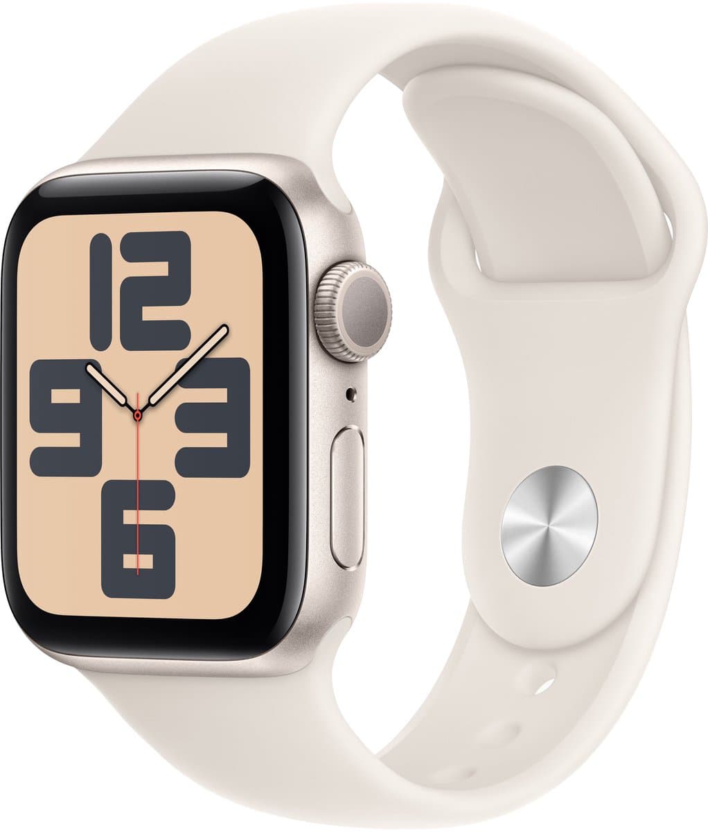 Apple Watch SE 2024 40mm Starlight Aluminium Case with Starlight Sport Band - M/L — afbeelding 1