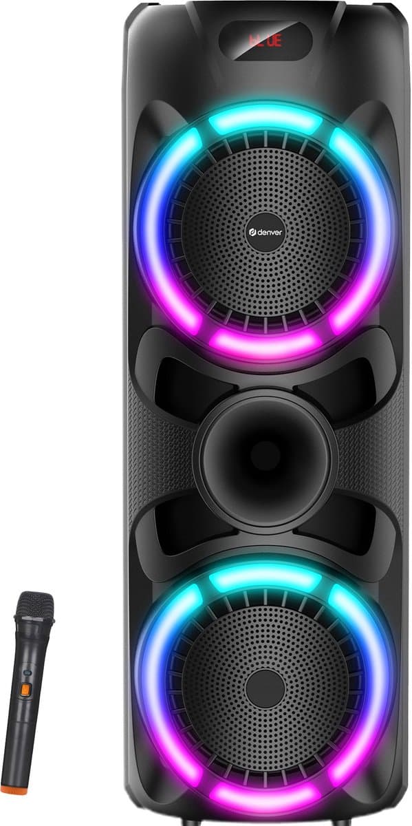 Denver Bluetooth Speaker Party box - Discolichten - Partybox - Incl. Draadloze Microfoon & Afstandsbediening - BPS459 — afbeelding 1