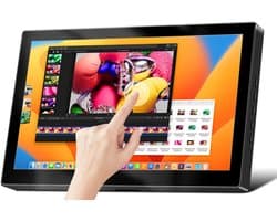 DrPhone FlexView – 7 Inch Draagbare Touchscreen Monitor met Ingebouwde Luidsprekers – Full HD Portable Display voor Gaming, Video’s & Werk – Zwart