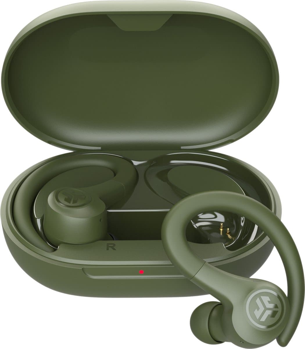 JLab Go Sport Draadloze Oordopjes - Oortjes Draadloos - Bluetooth - 35 uur Batterijduur - IP55 Waterbestendig - Aanpasbare EQ3 instellingen - Hardlopen - In Ear - Donkergroen — afbeelding 1