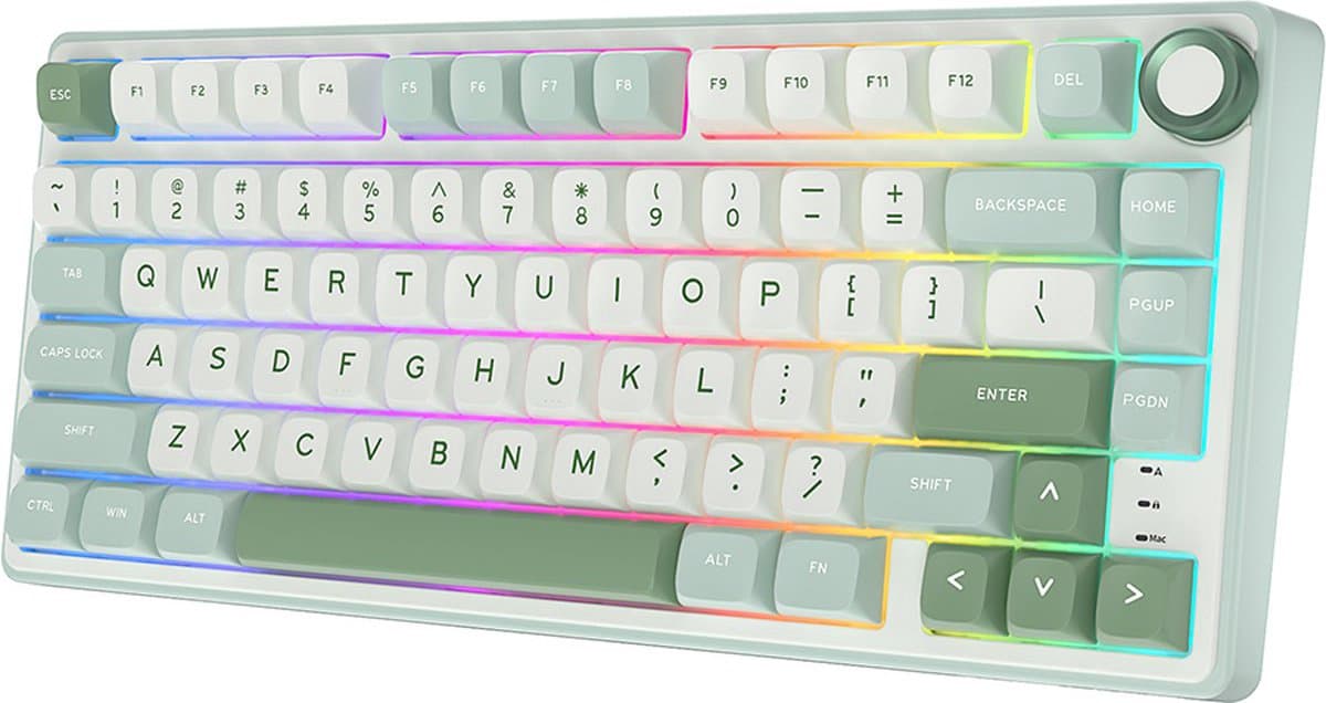 Royal Kludge RKR75 - RGB Mechanisch Gaming Toetsenbord - Foam Touch - Sky Cyan - USB - Hot Swappable Switch - Silver Switches - Inclusief Stofkap — afbeelding 1