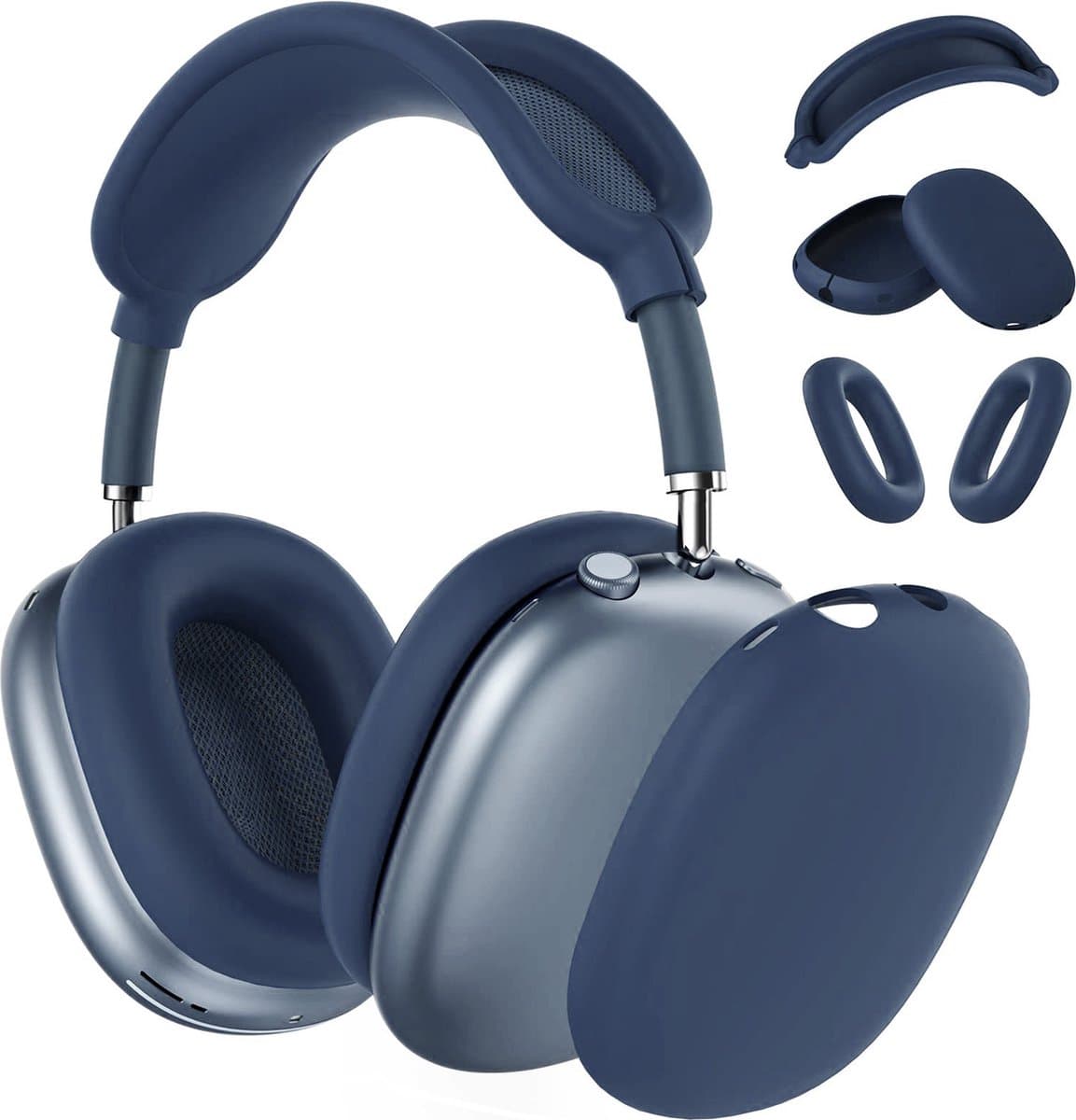 Siliconen Hoes voor AirPods Max Hooftelefoons van MMOBIEL – Siliconen Oorkussens Beschermhoes, Oorschelp Beschermhoes, Hoofdband Beschermhoes – Anti-Kras Zachte Siliconen Beschermer – Blauw — afbeelding 1