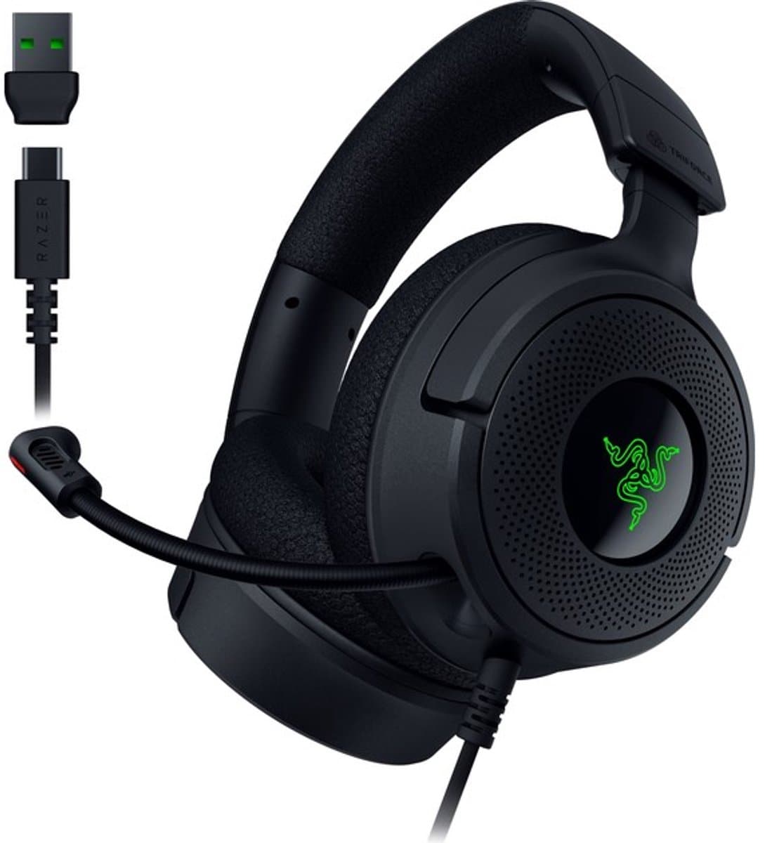 Razer Kraken V4 X - Gaming Headset - Razer Chroma RGB - 7.1 Surround - PC, Console & Mobiel - Zwart — afbeelding 1