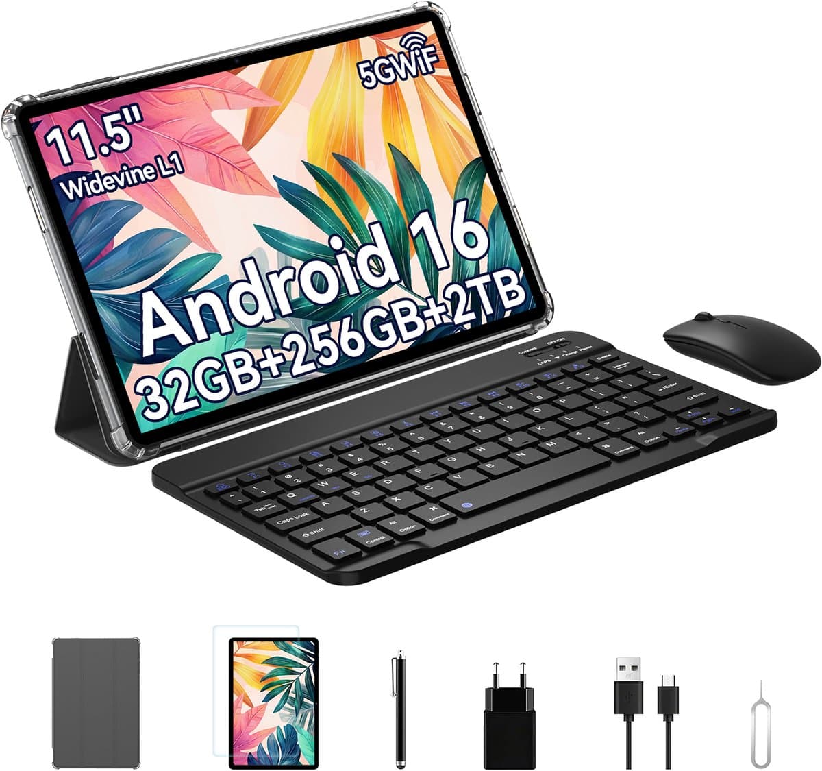 ExcitPower T12 Pro Tablet - 11.5 inch - 8000mAh- 24GB RAM - 256GB - 4G Dubbele Simkaart - WiFi 6 - Android 16 - Grijs — afbeelding 1