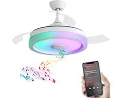 Gutent - Plafondlamp met ventilator - 107cm - 3 ABS bladen - DC motor - Met afstandsbediening - 32W LED verlichting