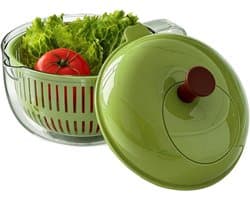 Fruitwasmachine - Groente spinner - Salades maken - Dubbellaags ontwerp - 23 x 23 x 18 cm - Groen