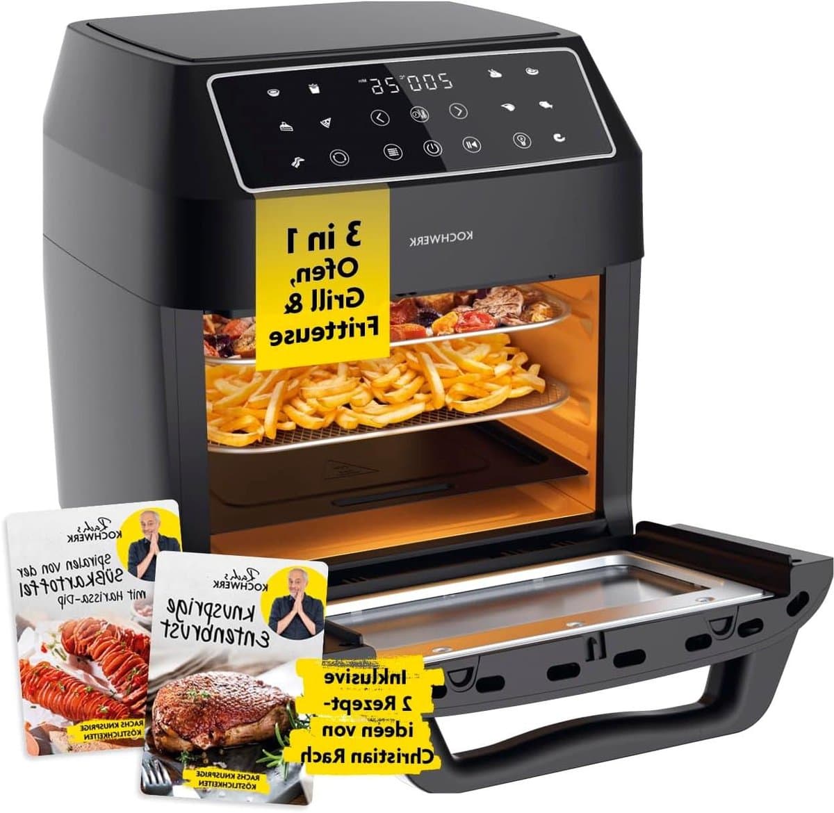 Heteluchtfriteuse Oven - Airfryer XXL - Gezond Koken - 9-in-1 Functie - 12 Liter - Zwart — afbeelding 1