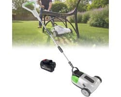 Accu Grasmaaier - Grastrimmer Draadloos - Gazon Onderhouden - Automatische Uitschakeling - 21 cm Maaibreedte - Grijs