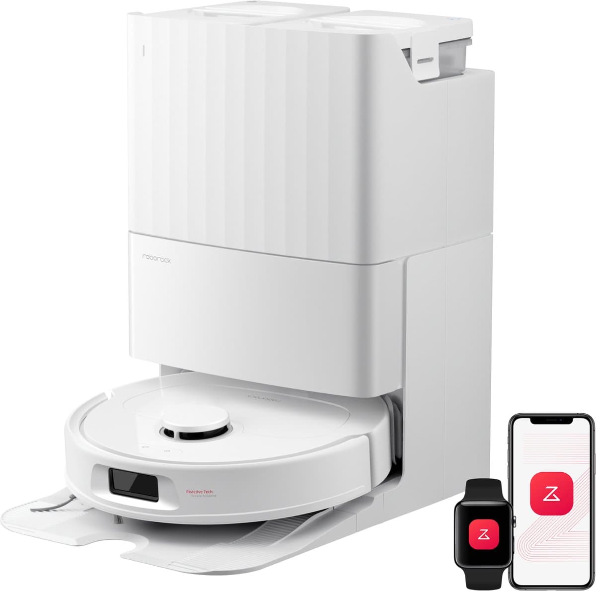 Roborock Qrevo S Pro-Robotstofzuiger–Alles-in-één multifunctioneel dockingstation–18500 Pa zuigkracht–Antiklitsysteem-Reactive Tech Obstakelvermijding-Intensieve tapijtreiniging 10 mm Dweilverhoging–Twee roterende dweilpads–Roborock app controle — afbeelding 1