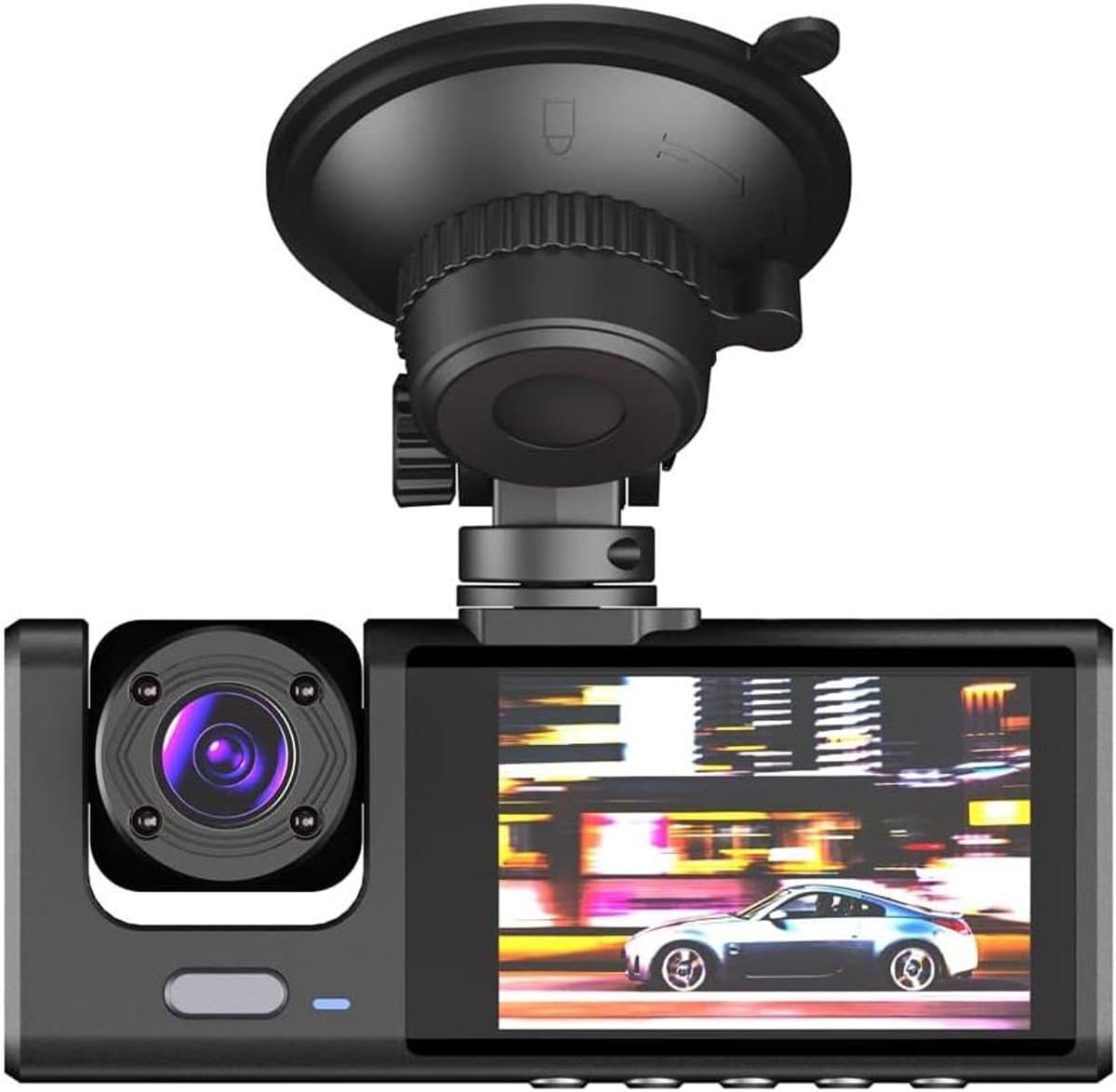 Dashcam 3 Camera's - Rijrecorder DVR - Veilig Rijden - 1080P Beeldkwaliteit - 2 Inch Scherm - Zwart — afbeelding 1