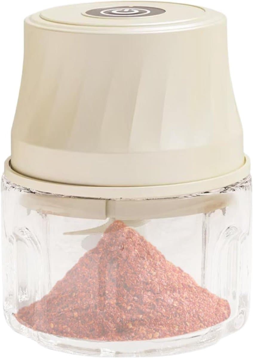 Mini Keukenmachine - Voedsel Snijder - Snel Ingrediënten Hakken - Draadloos Veiligheidsslot - 350ml Capaciteit - Crèmekleurig — afbeelding 1