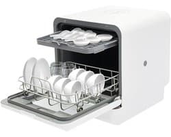 Tafelvaatwasser - Compacte machine - Gemakkelijk afwassen - Vier wasprogramma's - 6 liter capaciteit - Wit