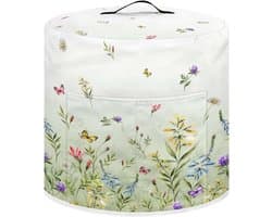 Dust Cover for 8 Quart Instant Pot and Extra Accessories, Dustproof, Easy to Clean Pressure Cooker Cover Electric Device Cover Air Fryer Accessories with Storage Compartment, Flowers Green