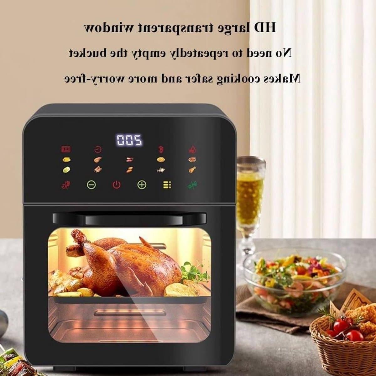 Heteluchtfriteuse - Airfryer XXL - Gezond Koken - Dubbellaags Ontwerp - 10 Liter - Zwart — afbeelding 1