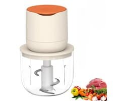Deze groentesnijder, snoerloze elektrische keukenmachine en miniblender wordt geleverd met een glazen kom van 600 ml en kan worden gebruikt voor het verwerken van vlees, groenten, uien, knoflook, fruit en noten.