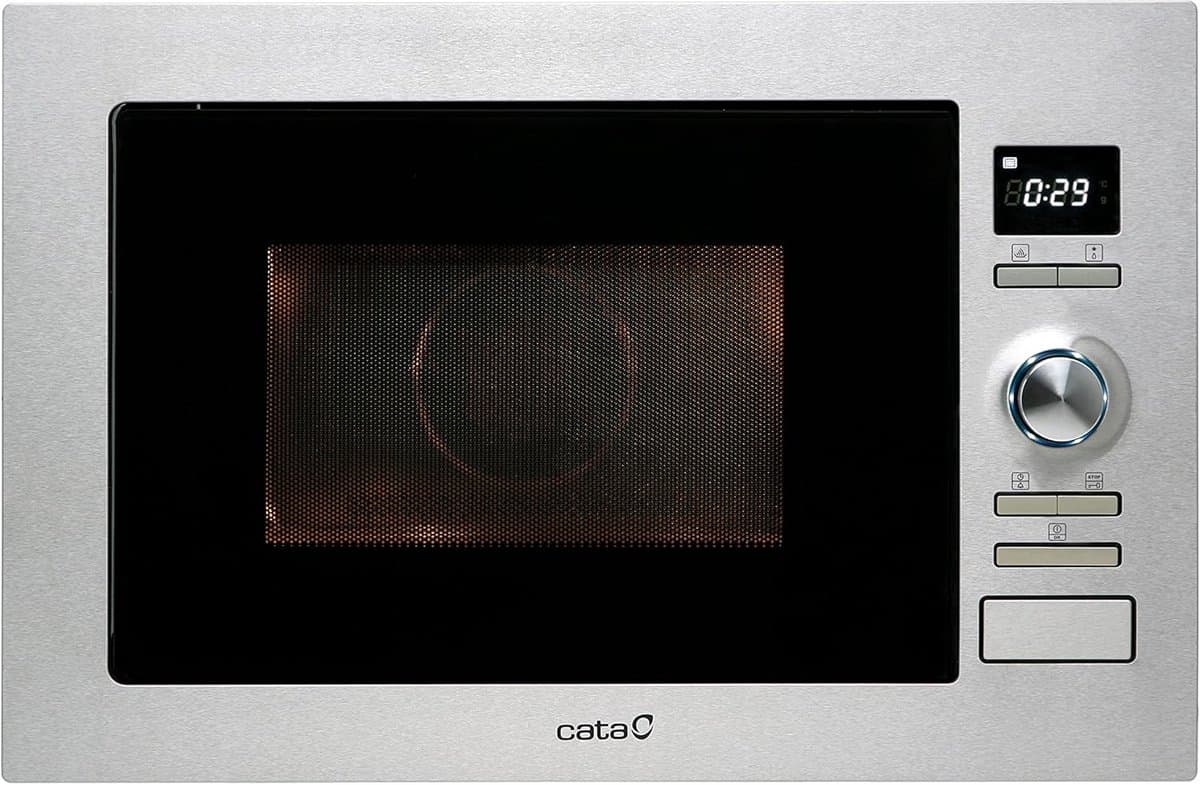 Inbouw Magnetron - Keuken Apparaat - Snel Eten Bereiden - 8 Automatische Menu's - 25 Liter Inhoud - RVS Zwart — afbeelding 1