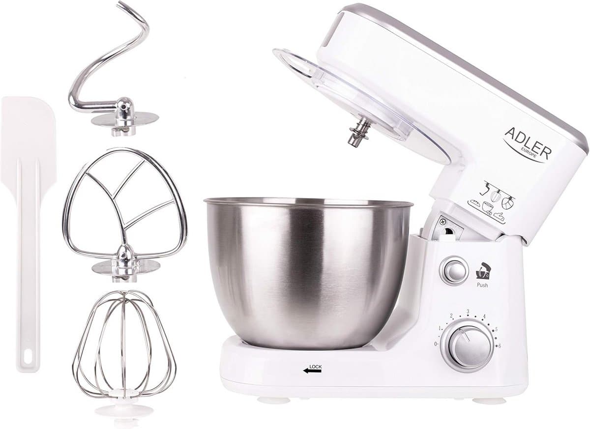 Keukenmachine - Mixer Robot - Bakken en Koken - Planetair Systeem - 4 Liter Kom - Wit — afbeelding 1