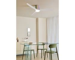 CREATE - Stille plafondventilator 100% hout 40W (Ø132cm) - Met licht LED - Afstandsbediening - 6 snelheden - Programmeerbaar - WIND CALM CUSTOM WOVEN