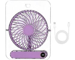 Opvouwbare transparante bureauventilator - 199 Standen - USB - Draagbaar - Reizen, kamperen, strand en vissen