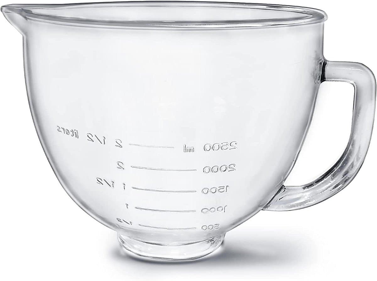 Mixer Kom - Glazen Kom - Bakken en Koken - Met Schenktuit - 5 Quarts - Transparant — afbeelding 1