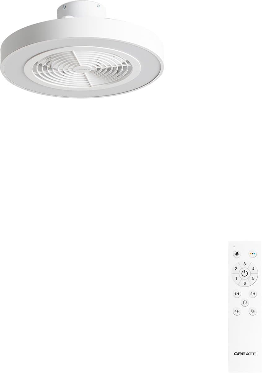 CREATE - Stille plafondventilator 40W Ø50 cm met verborgen bladen en LED-verlichting - S - Met licht - Afstandsbediening - WIND CLEAR EASY — afbeelding 1