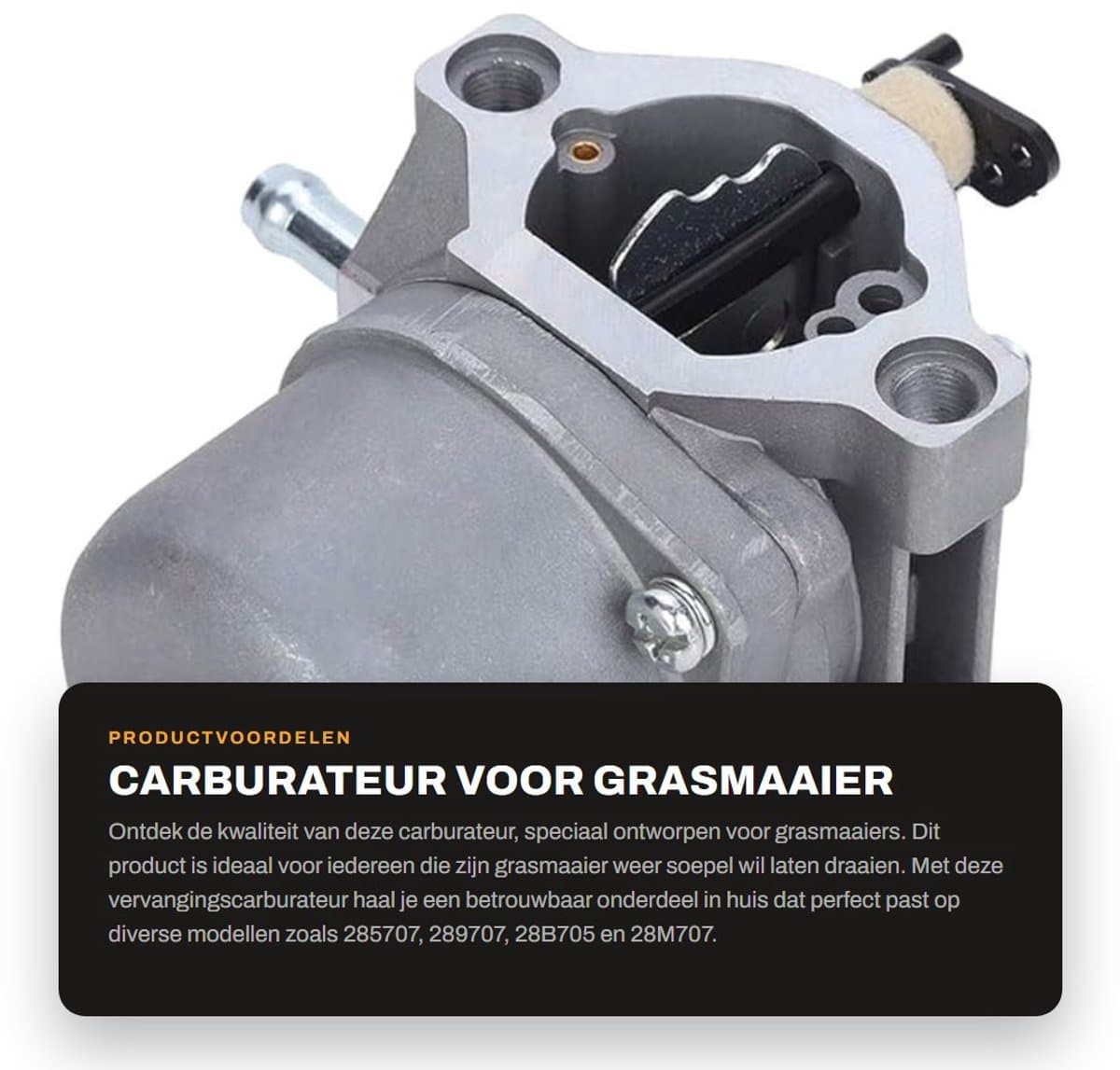 Dailygoods- Carburateur Hoogwaardig Vervangingsonderdeel - Carburateur 698945 - Carburateur 289707 - Carburateur 285707 - Carburateur 28B705 - Inclusief Pakking - Motoronderdeel — afbeelding 1