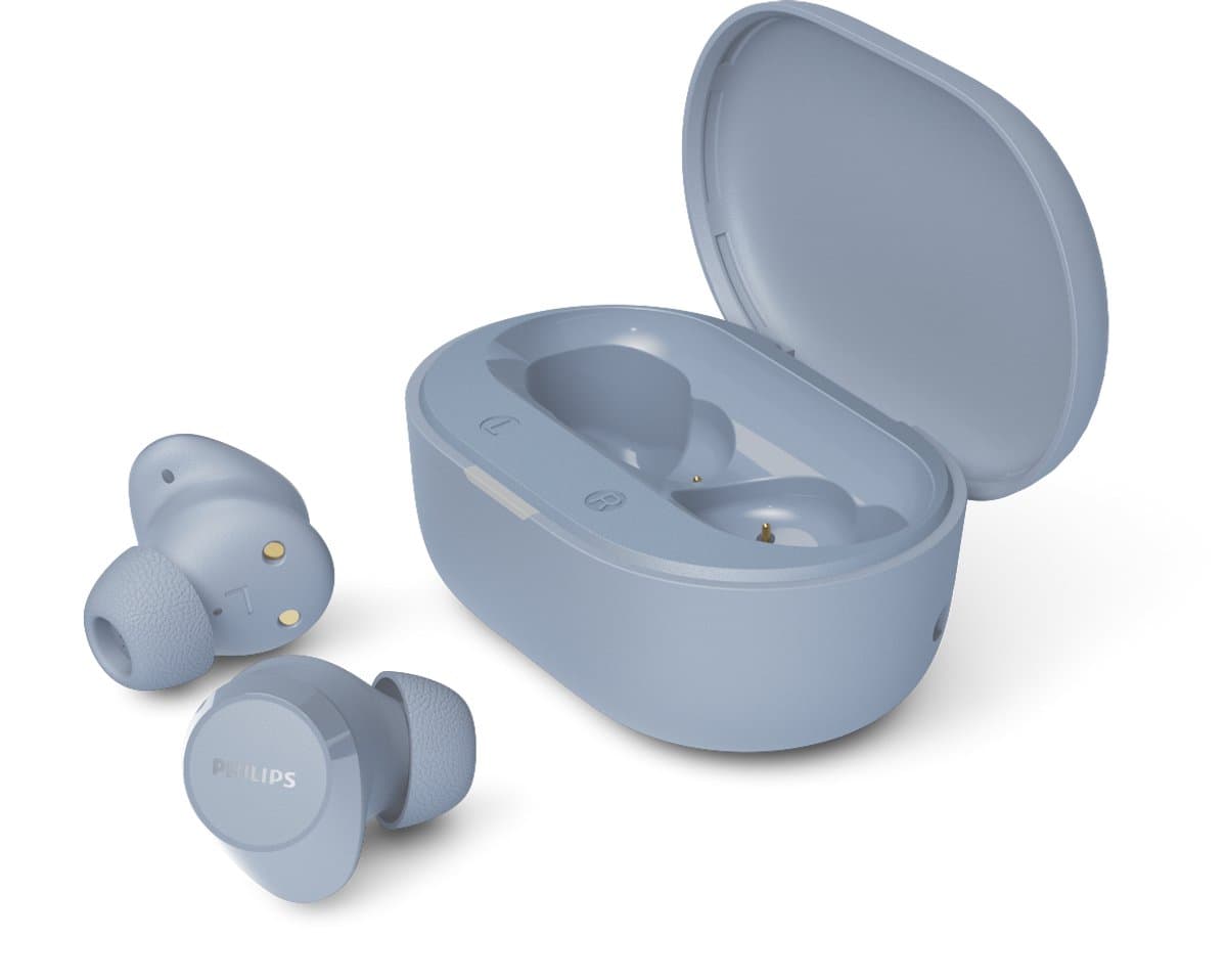 PHILIPS TAT1300LB - True Wireless Oordopjes - Bluetooth 6.0 - Tot 24 Uur Batterijduur - IPX4 Waterbestendig - Licht blauw / Violet — afbeelding 1