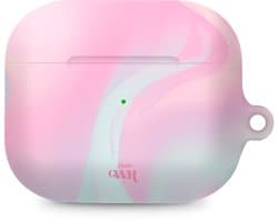 xoxo Wildhearts hoesje geschikt voor Airpods Pro 1 / Pro 2 - Marble Sugar Rush - Ook als telefoonhoesje verkrijgbaar - schokbestendige case geschikt voor Airpod Pro (2) - koptelefoon case - Beschermhoes met marmerprint - marmer look - roze