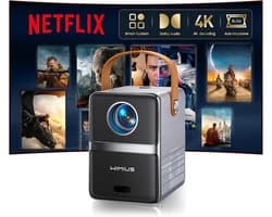Mini Beamer met WiFi & Bluetooth – Draagbare Projector – Full HD Ondersteuning – Compacte Home Cinema – Voor Films, Gaming & Presentaties