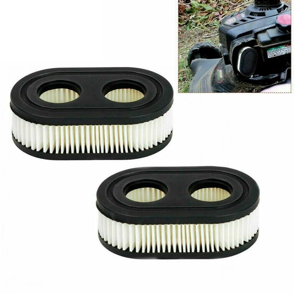 2 stuks - Grasmaaierfilters - 593260: Luchtfilter voor grasmaaiers met motoren zoals de 550ex, 675exi en 725exi. - 798452: Luchtfilter voor Troy-Bilt grasmaaiers zoals de TB110, TB200 en TB230. — afbeelding 1